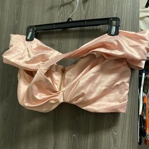 House of Cb pink satin top